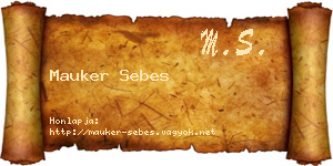 Mauker Sebes névjegykártya